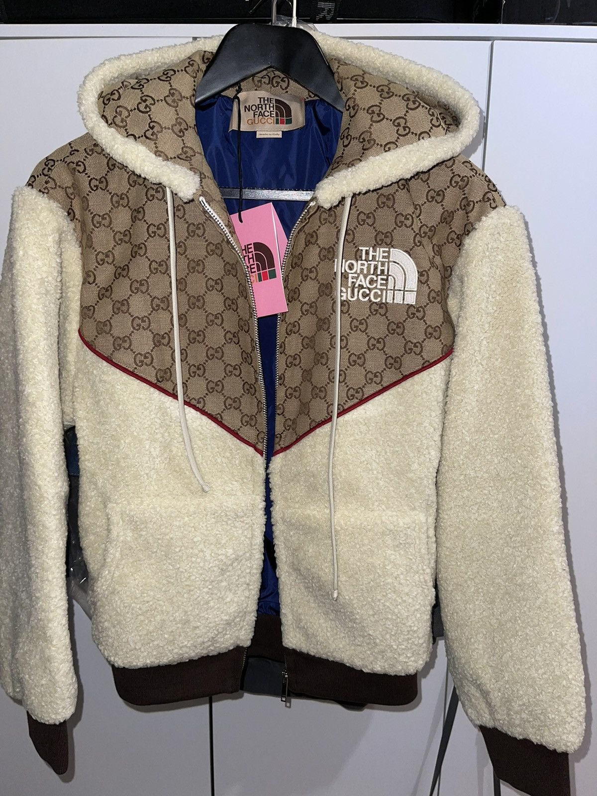 Buy The North Face x Gucci GG Canvas Shearling Jacket 'Beige/Ebony