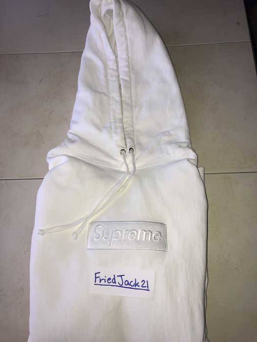 Supreme Supreme white on white box logo hoodie Size US L / EU 52-54 / 3 - 1 Preview