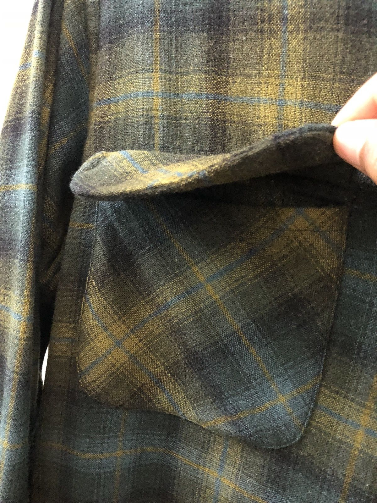 Pendleton × Vintage Vintage 60s 70s Double Flap Pocket Shadow Plaid Shirt Size US M / EU 48-50 / 2 - 3 Thumbnail