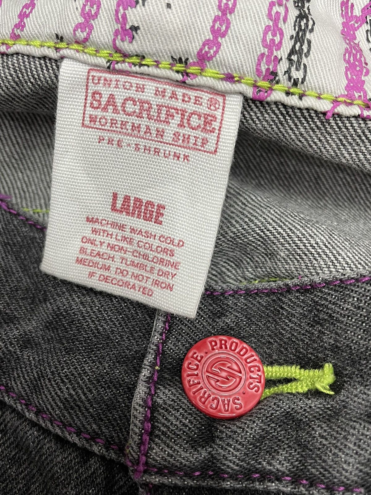 Japanese Brand SACRIFICE Union Made Workman Ship Patchwork Denim Pants Size US 33 - 9 Thumbnail