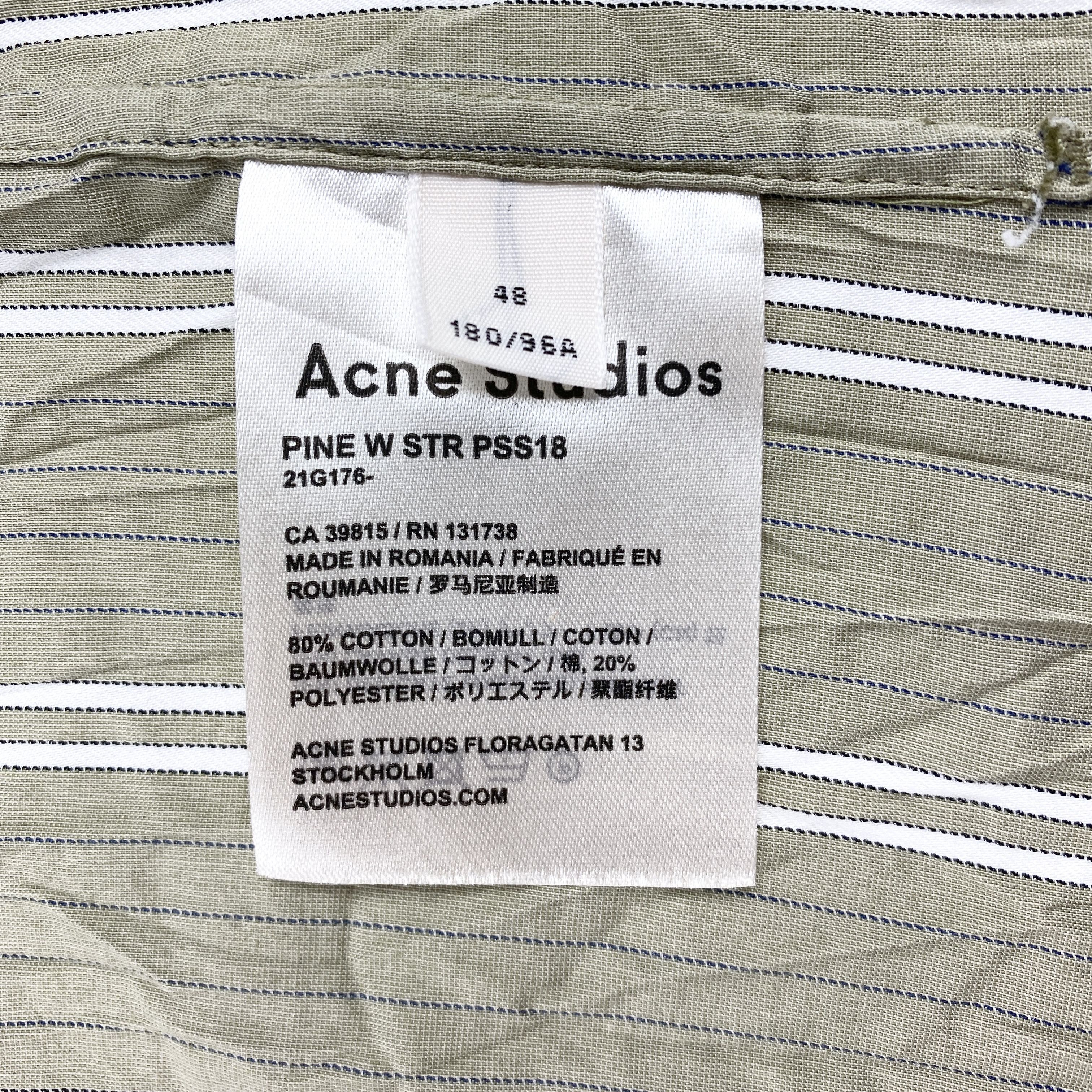 Acne Studios Acne Studios SS18 Pine Mandarin Shirt Size US M / EU 48-50 / 2 - 5 Thumbnail