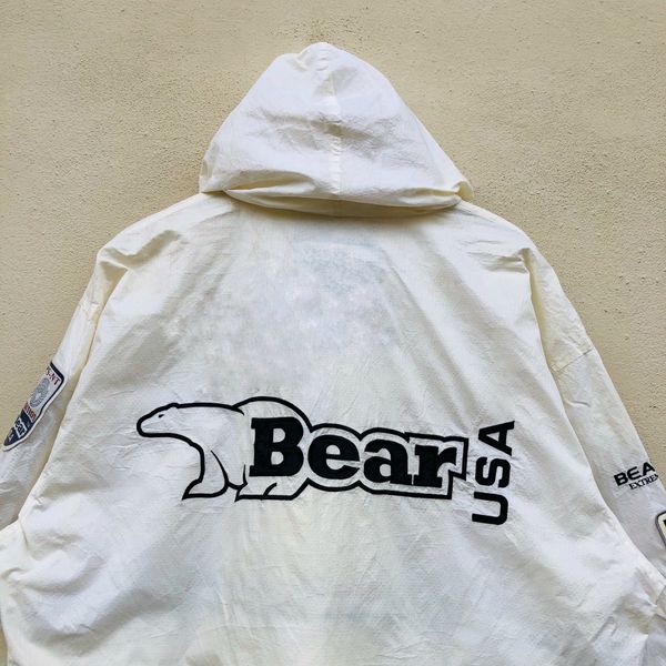 Vintage BEAR Big Logo Reversible Windbreaker Jacket Size Large 