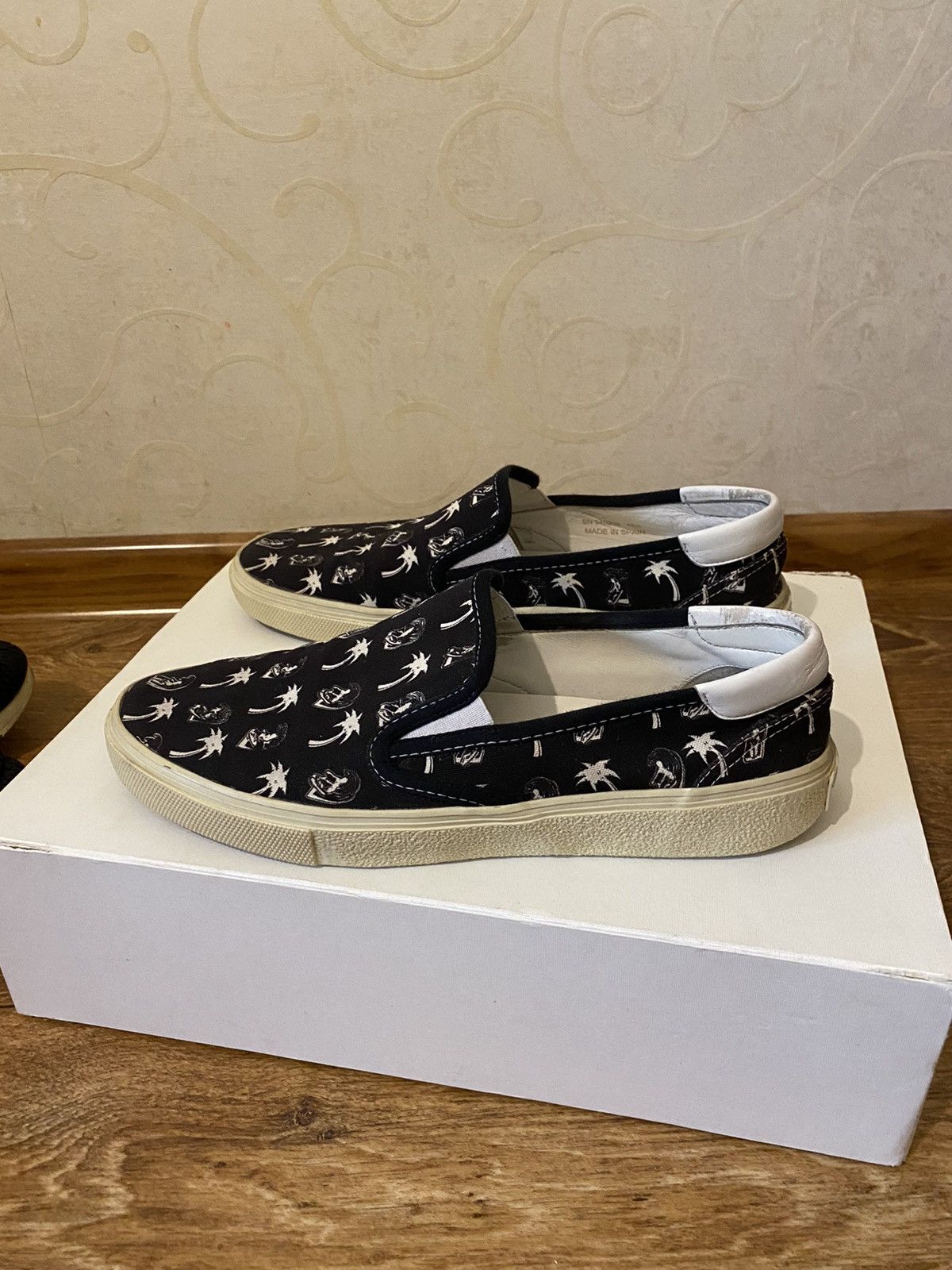 Saint Laurent Paris Slip on with palm logo | Grailed