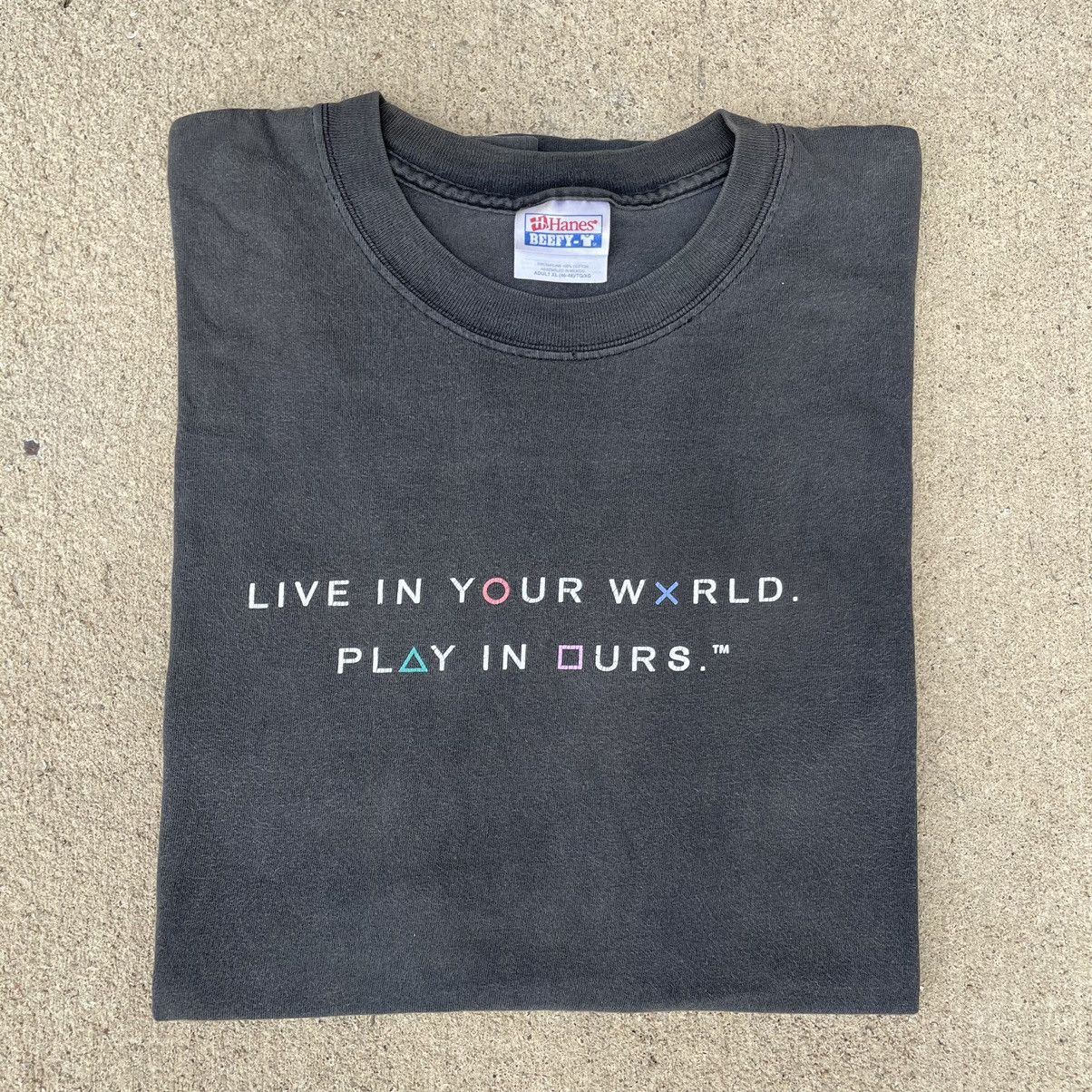 Hanes × Playstation × Vintage Vintage PS1 Live In Your World Play 