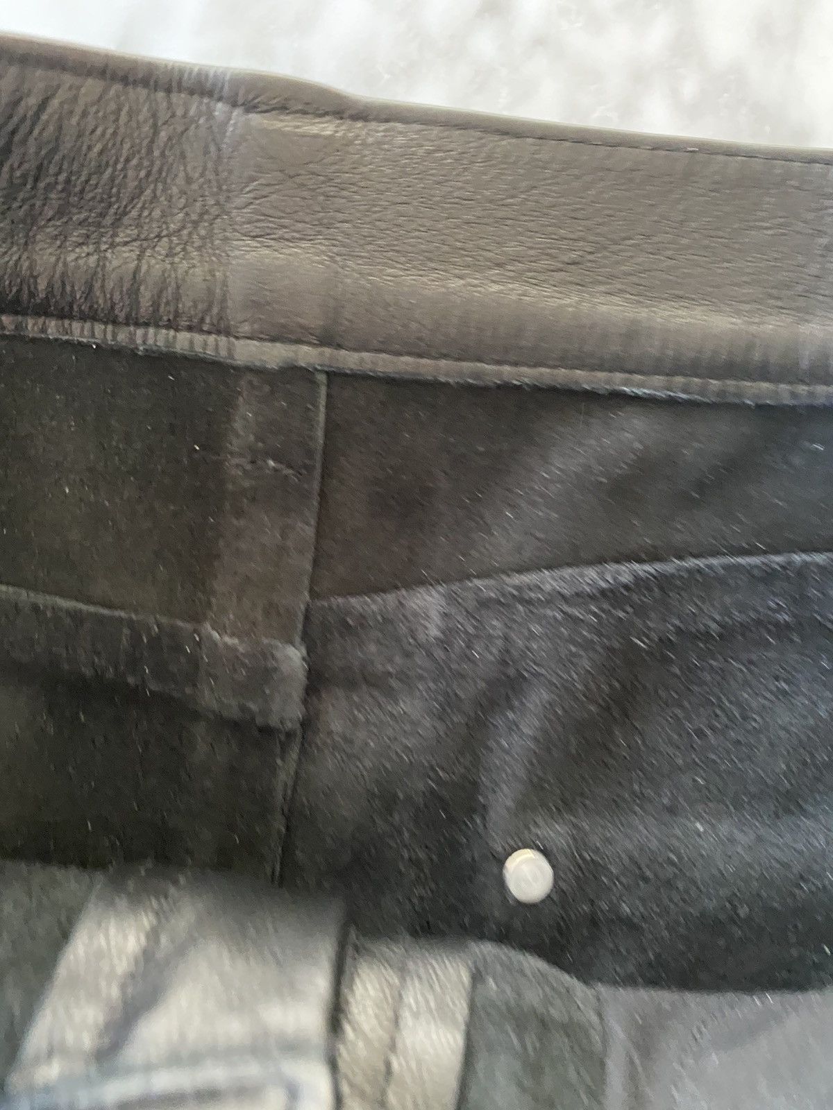 Vintage Black Leather Biker Pants (hand made in Canada) Size US 32 / EU 48 - 5 Thumbnail