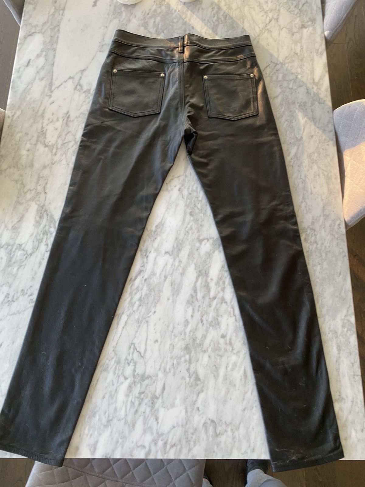 Vintage Black Leather Biker Pants (hand made in Canada) Size US 32 / EU 48 - 1 Thumbnail