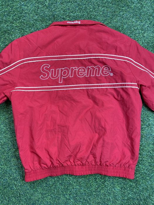 Supreme piping best sale track jacket red