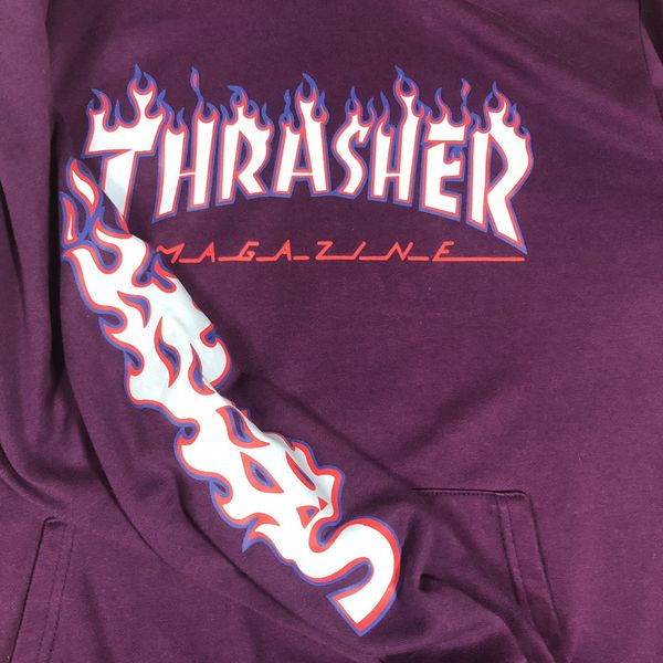 Thrasher hoodie hotsell purple flame