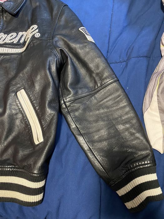 supreme uptown studded leather jacket