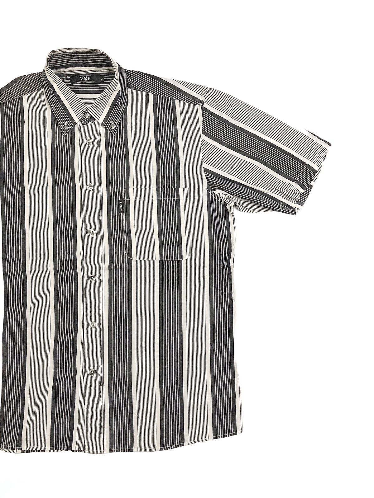Vintage 00's vtg Playboy Black White Striped Button Up Size US L / EU 52-54 / 3 - 4 Thumbnail