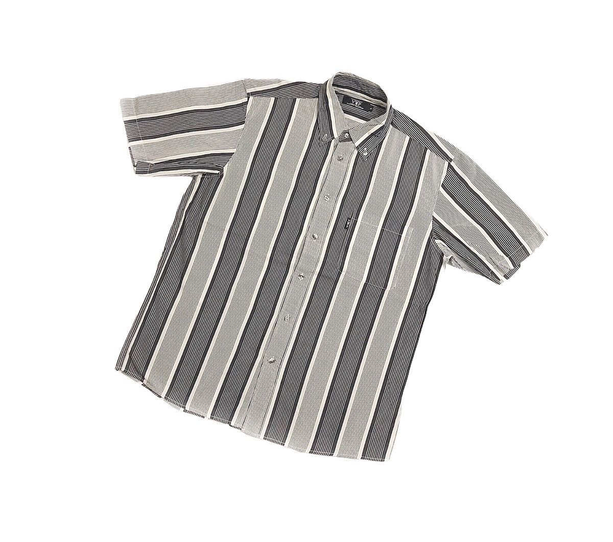Vintage 00's vtg Playboy Black White Striped Button Up Size US L / EU 52-54 / 3 - 2 Thumbnail