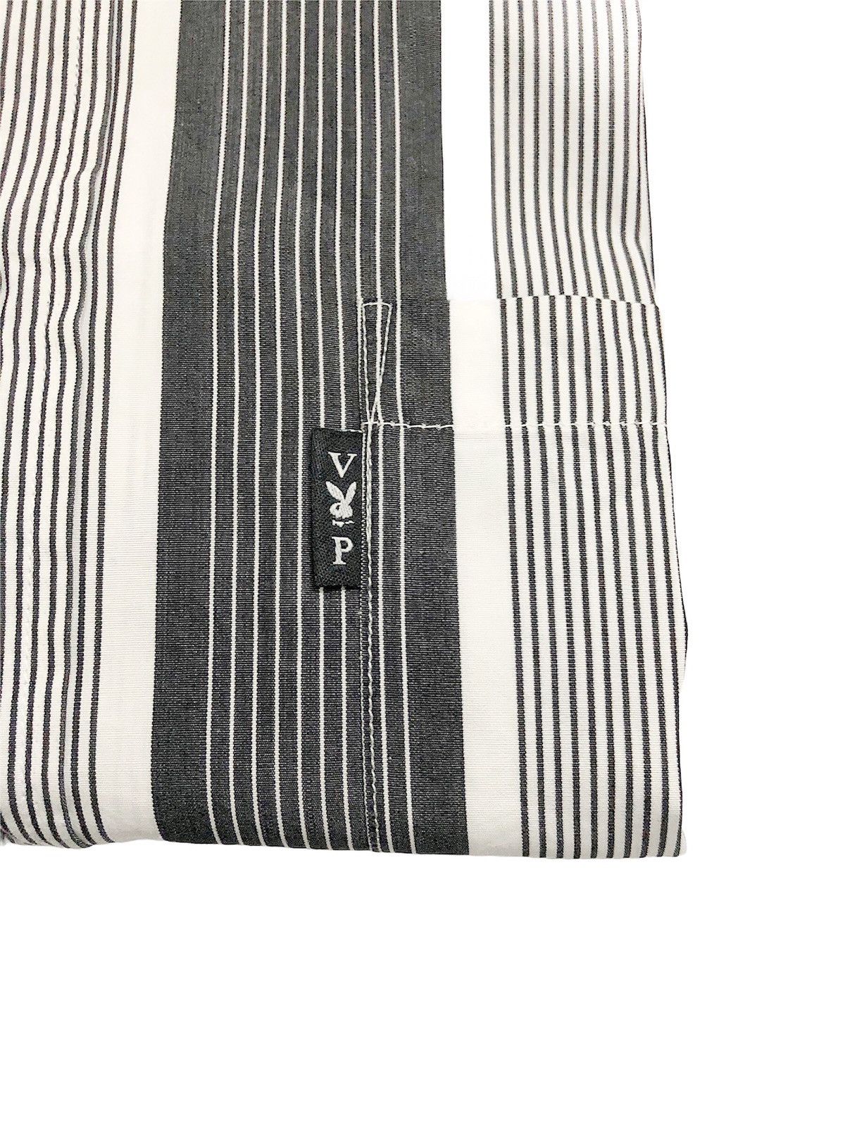 Vintage 00's vtg Playboy Black White Striped Button Up Size US L / EU 52-54 / 3 - 6 Thumbnail
