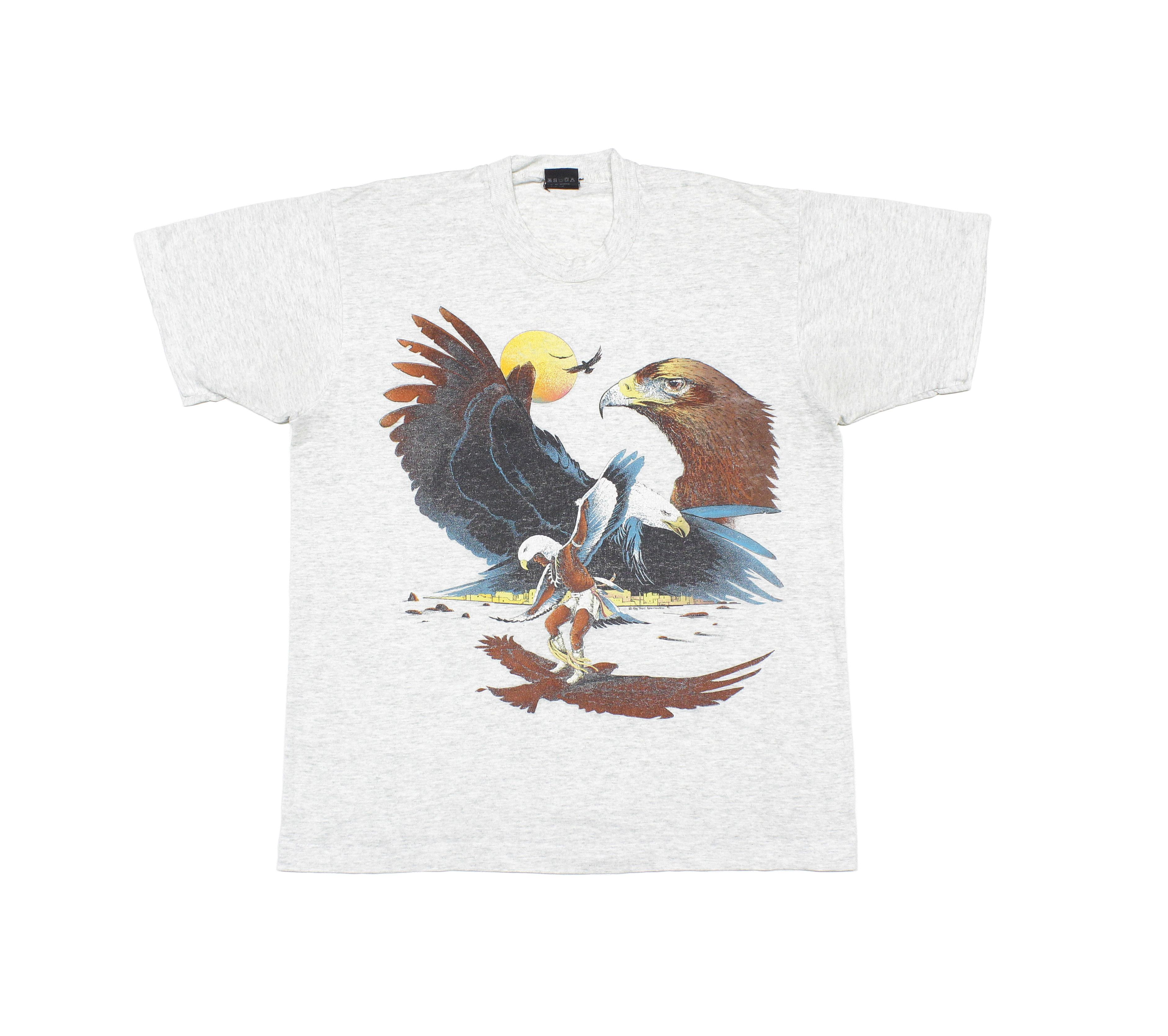 Vintage 1991 Printed Eagle Rag T-Shirt Made in USA Size US L / EU 52-54 / 3 - 1 Thumbnail