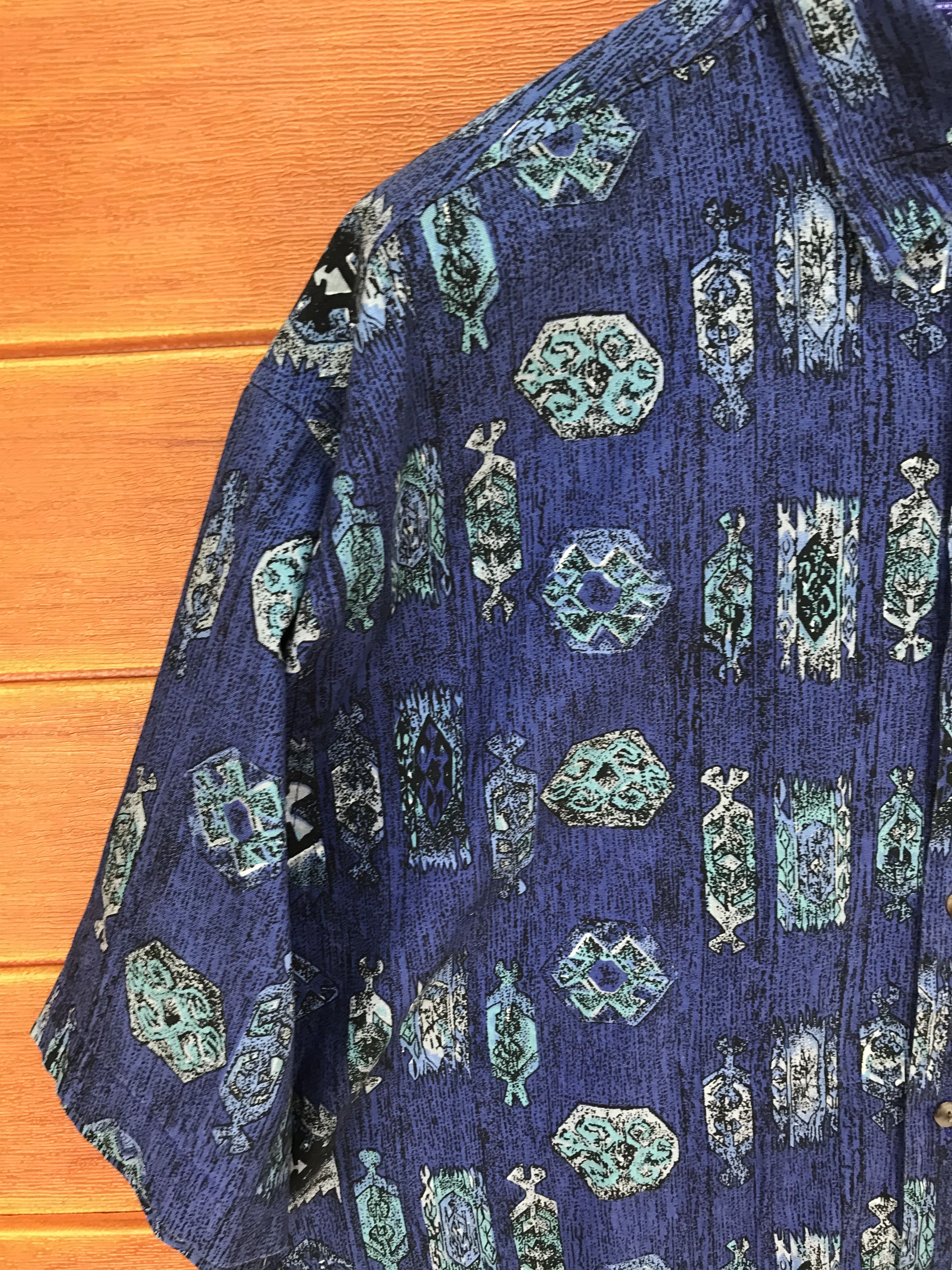Vintage Vintage Shah-Safari Psychedelic Navajo Tribe Hawaiian Size US M / EU 48-50 / 2 - 2 Thumbnail