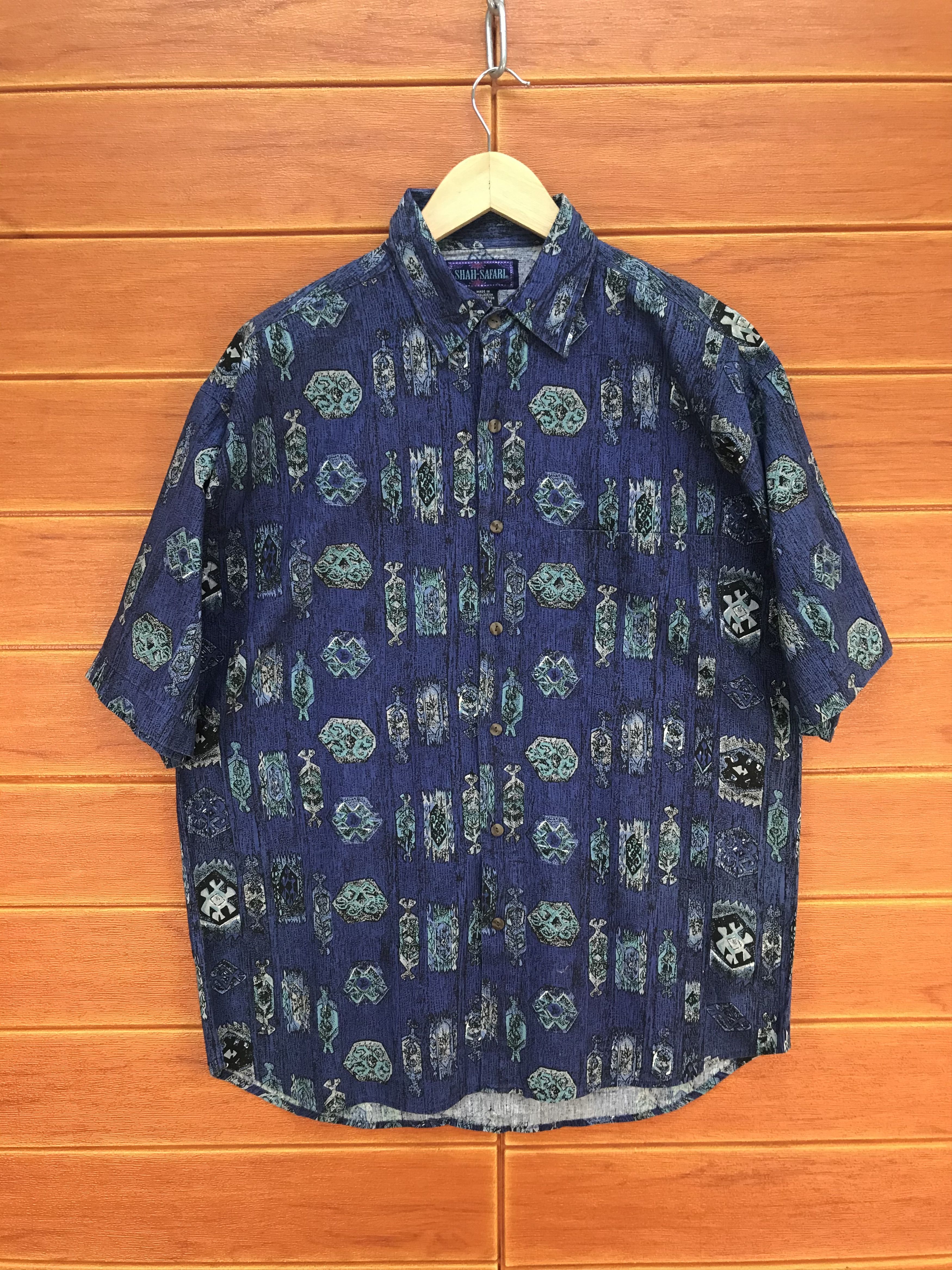 Vintage Vintage Shah-Safari Psychedelic Navajo Tribe Hawaiian Size US M / EU 48-50 / 2 - 1 Thumbnail