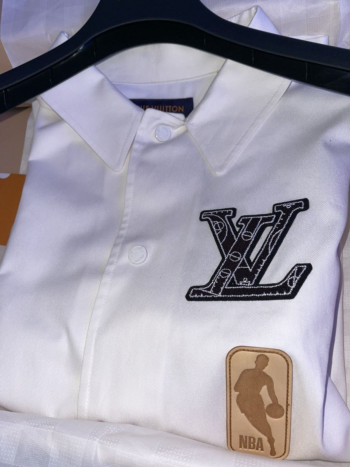 Shop Louis Vuitton 2021-22FW Lvxnba Basketball Short-Sleeved Shirt