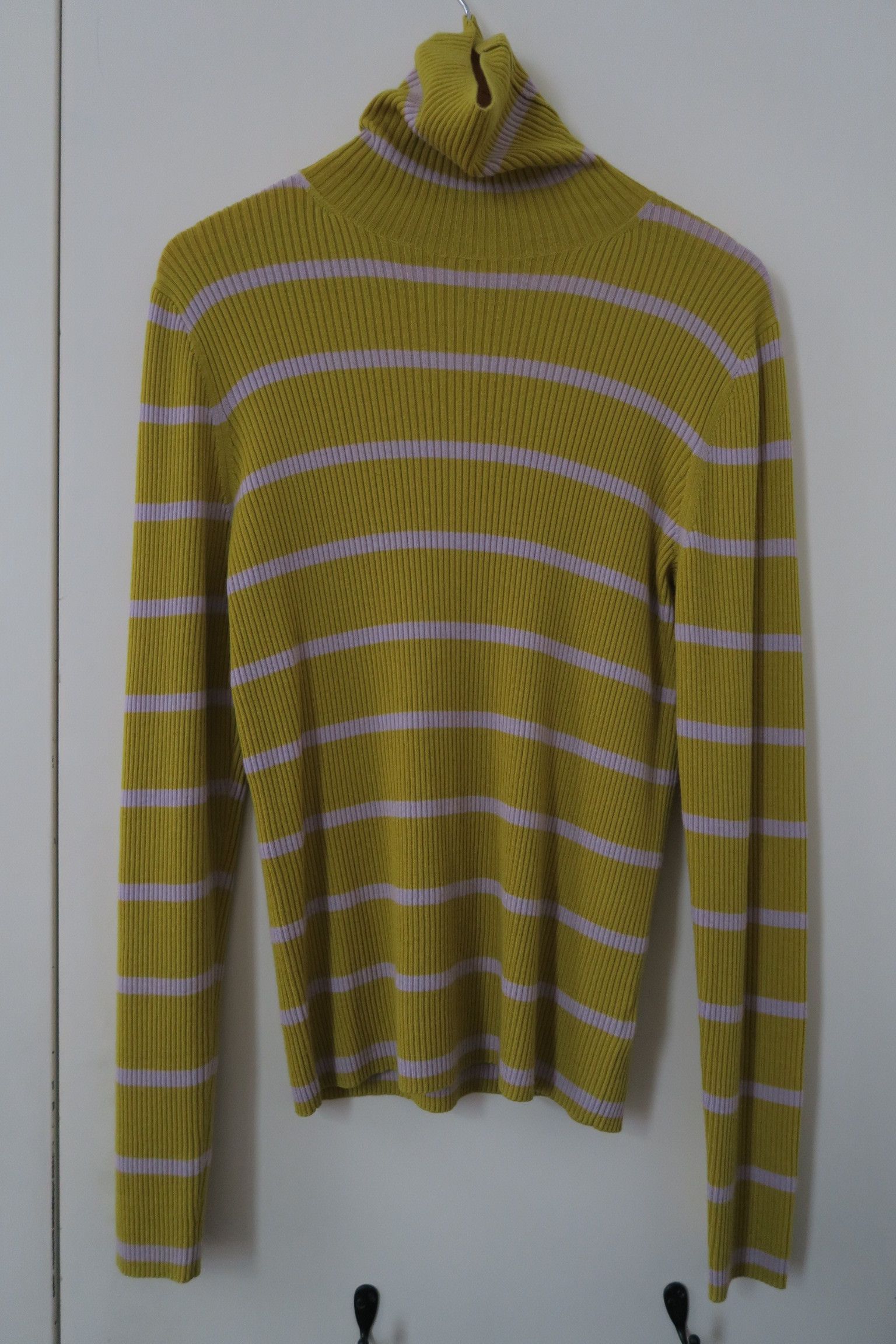 Dries van noten 2025 yellow striped turtleneck