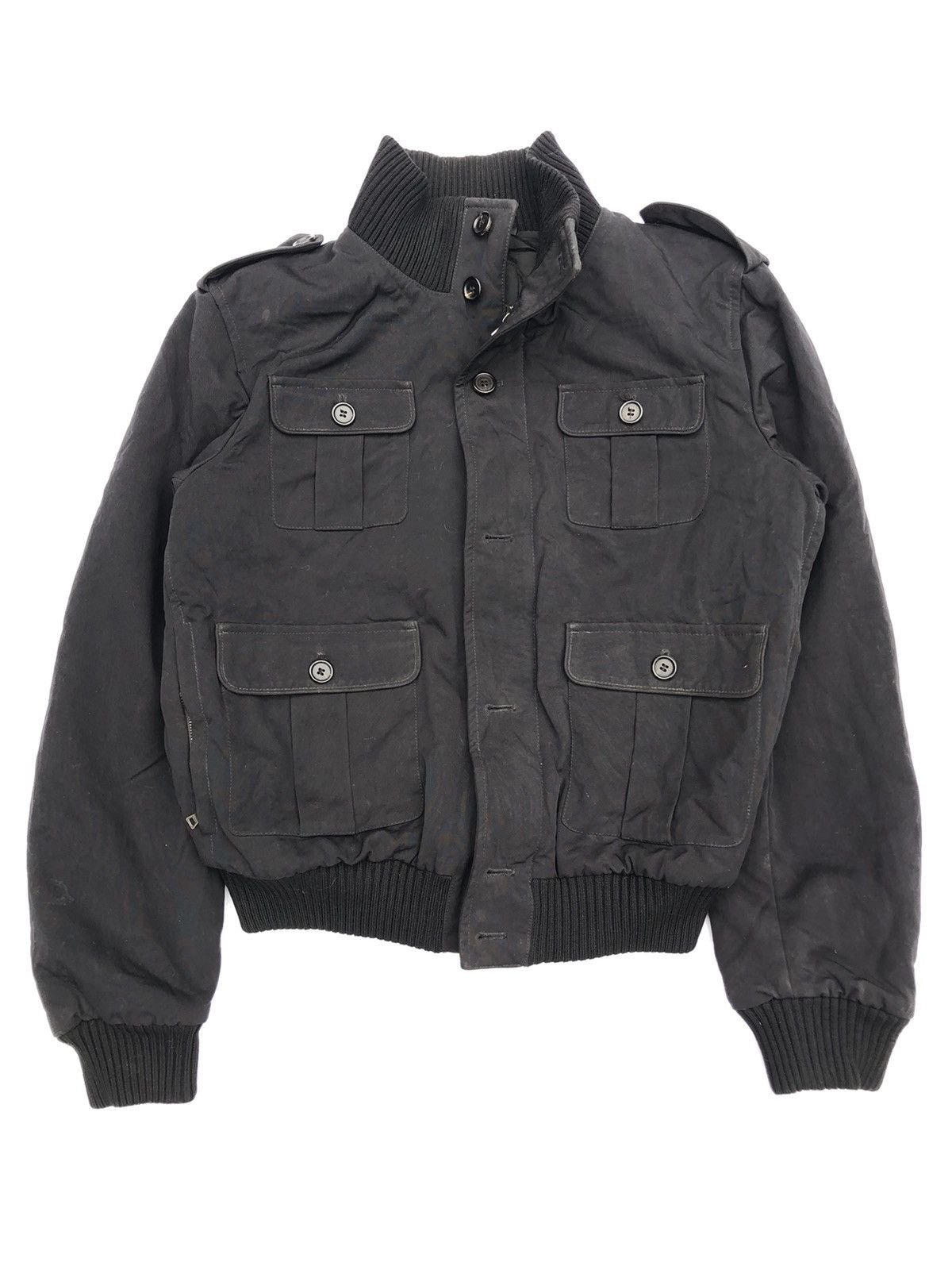 Pre-owned Prada Aw08  Mainline Military Bomber Jacket 2008 In Black