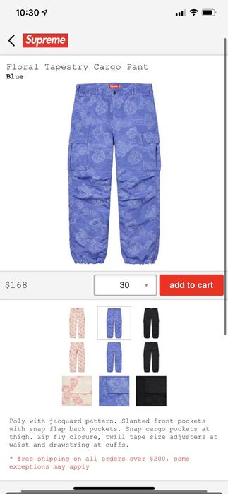 Supreme Supreme Floral Tapestry Cargo Pant - Blue(34) | Grailed