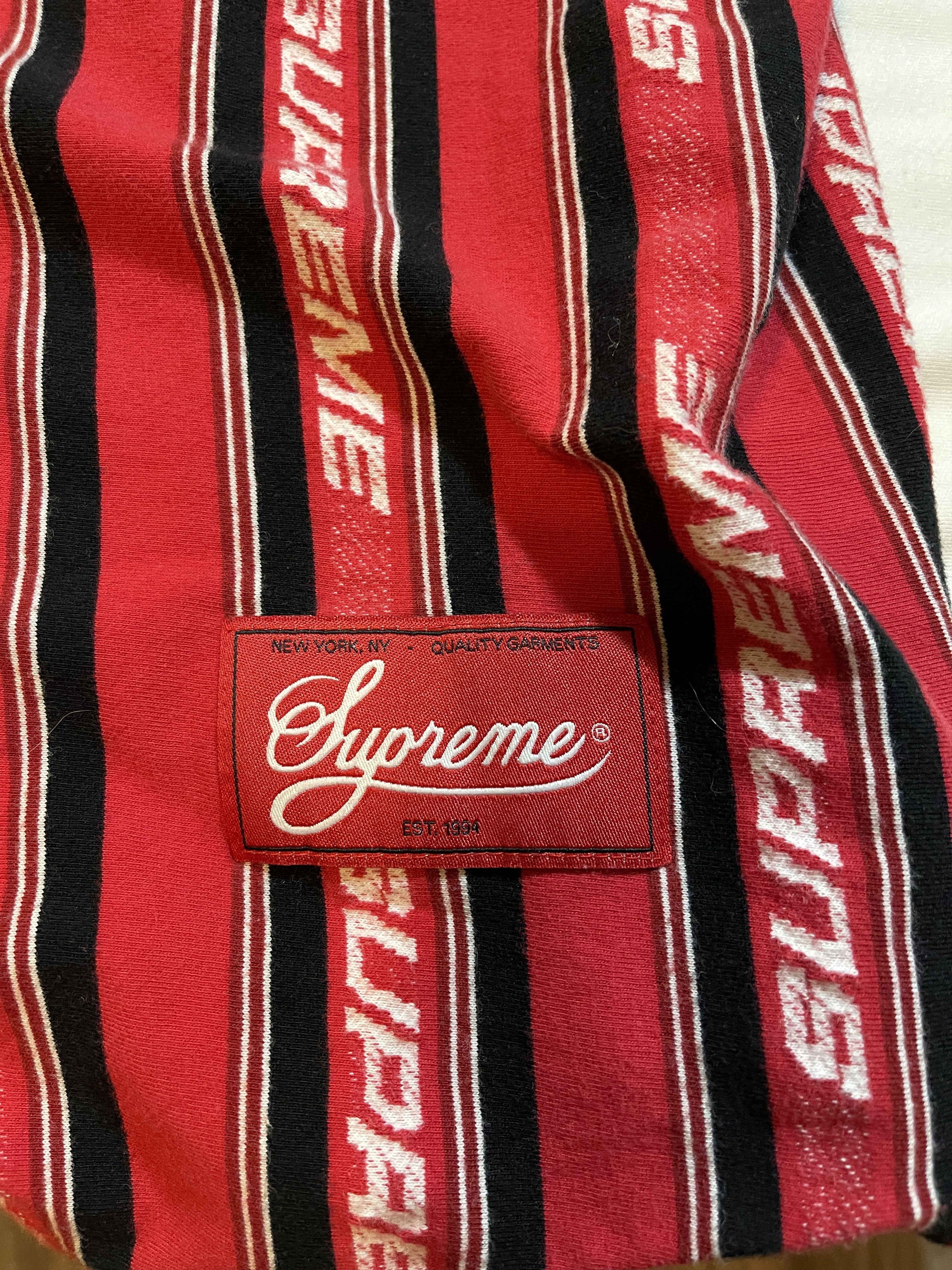 トップス jacquard logo baseball jersey supreme Supreme Jacquard Logo Baseball Jersey (SS19) - $118