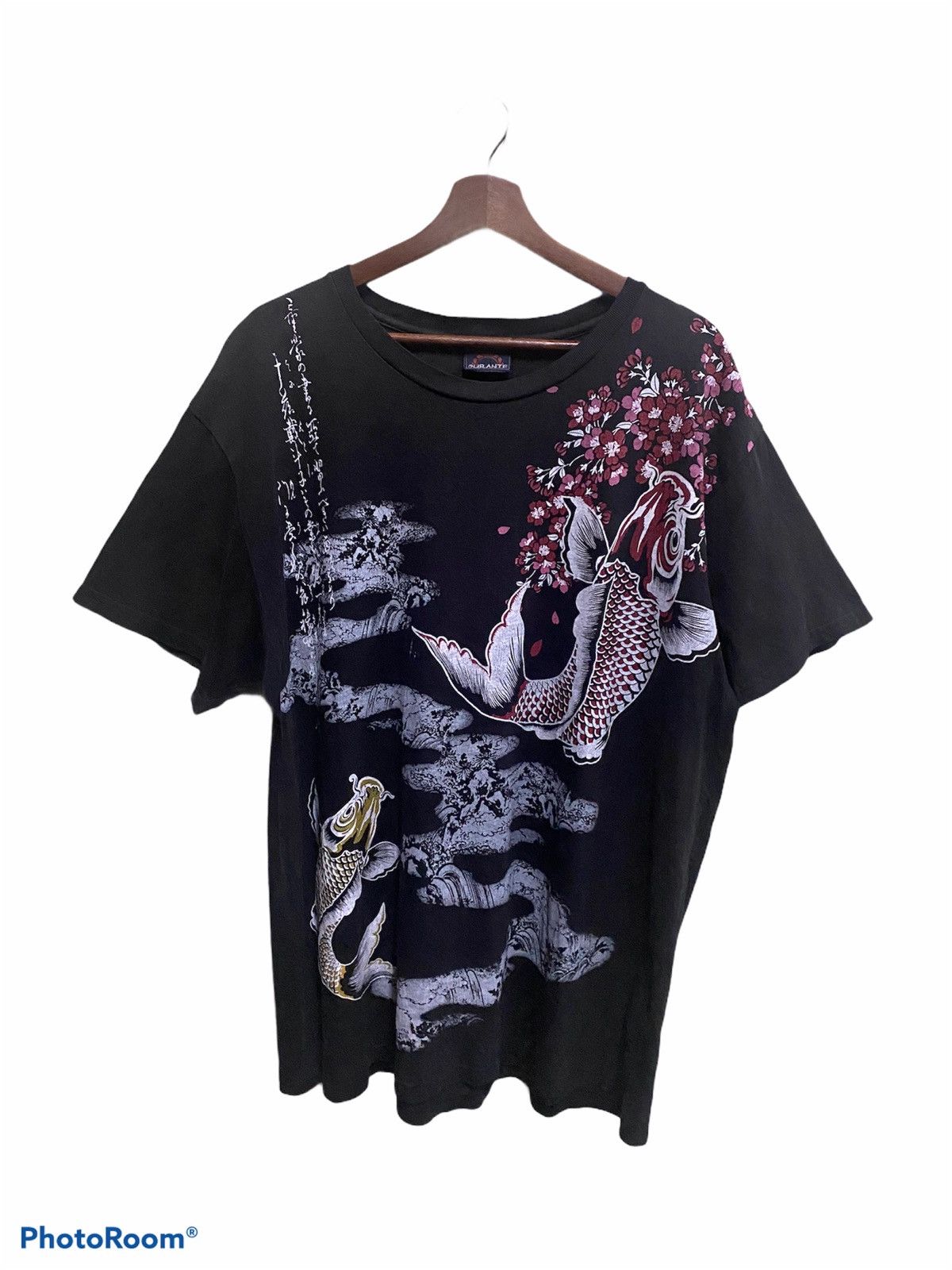 Japanese Brand × Vintage Vintage 90s sakura koi fish full print tshirt size L K6 Size US L / EU 52-54 / 3 - 2 Thumbnail