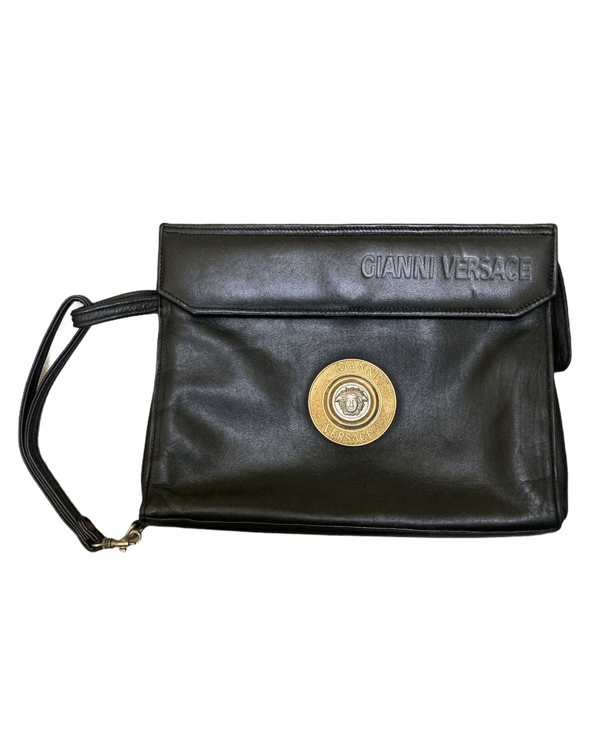 Vintage Gianni Versace Clutch Leather Multipockets 