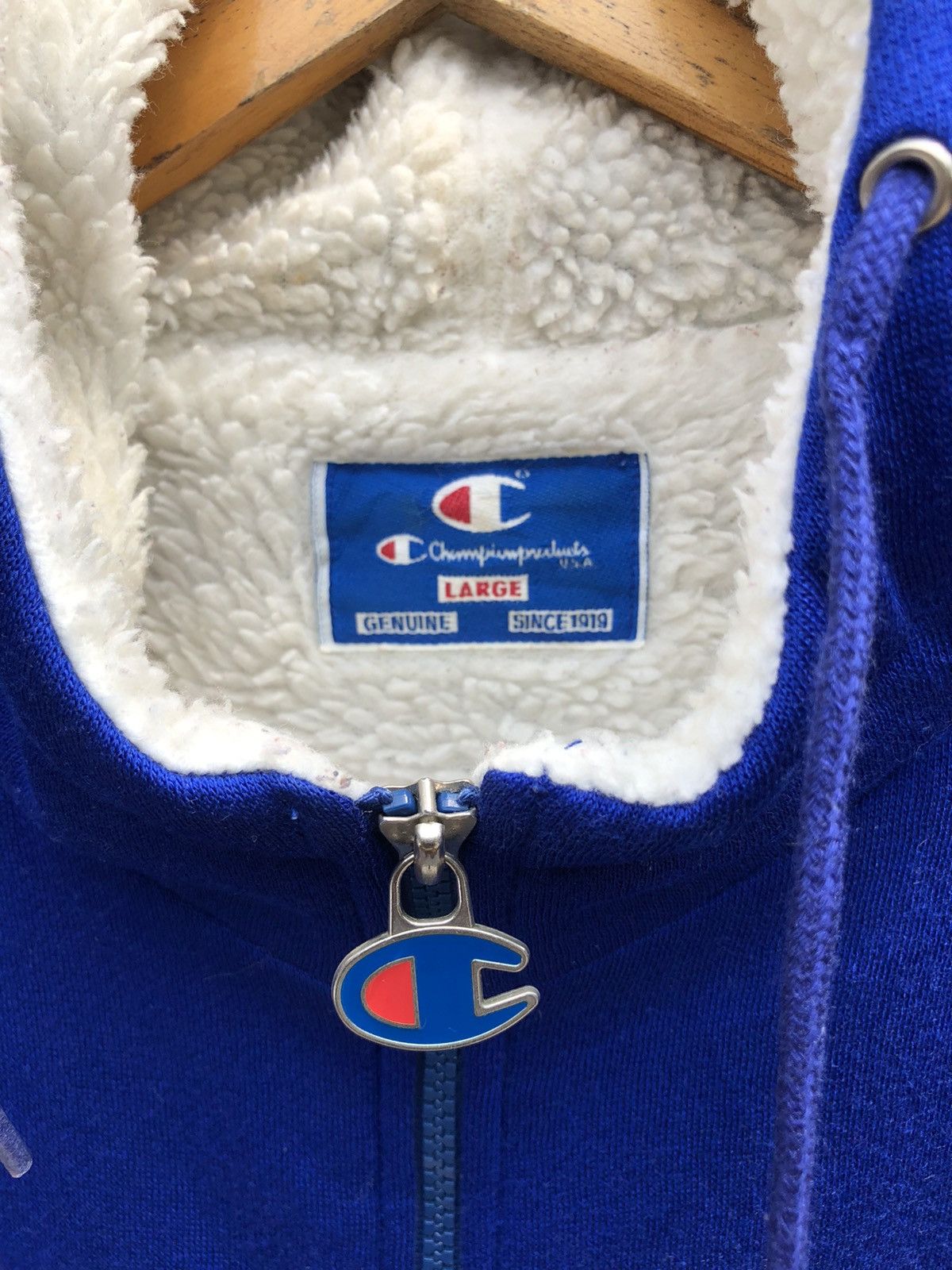 Champion × Vintage Vintage Champion Big Logo Hooded Sweater Size US L / EU 52-54 / 3 - 3 Thumbnail