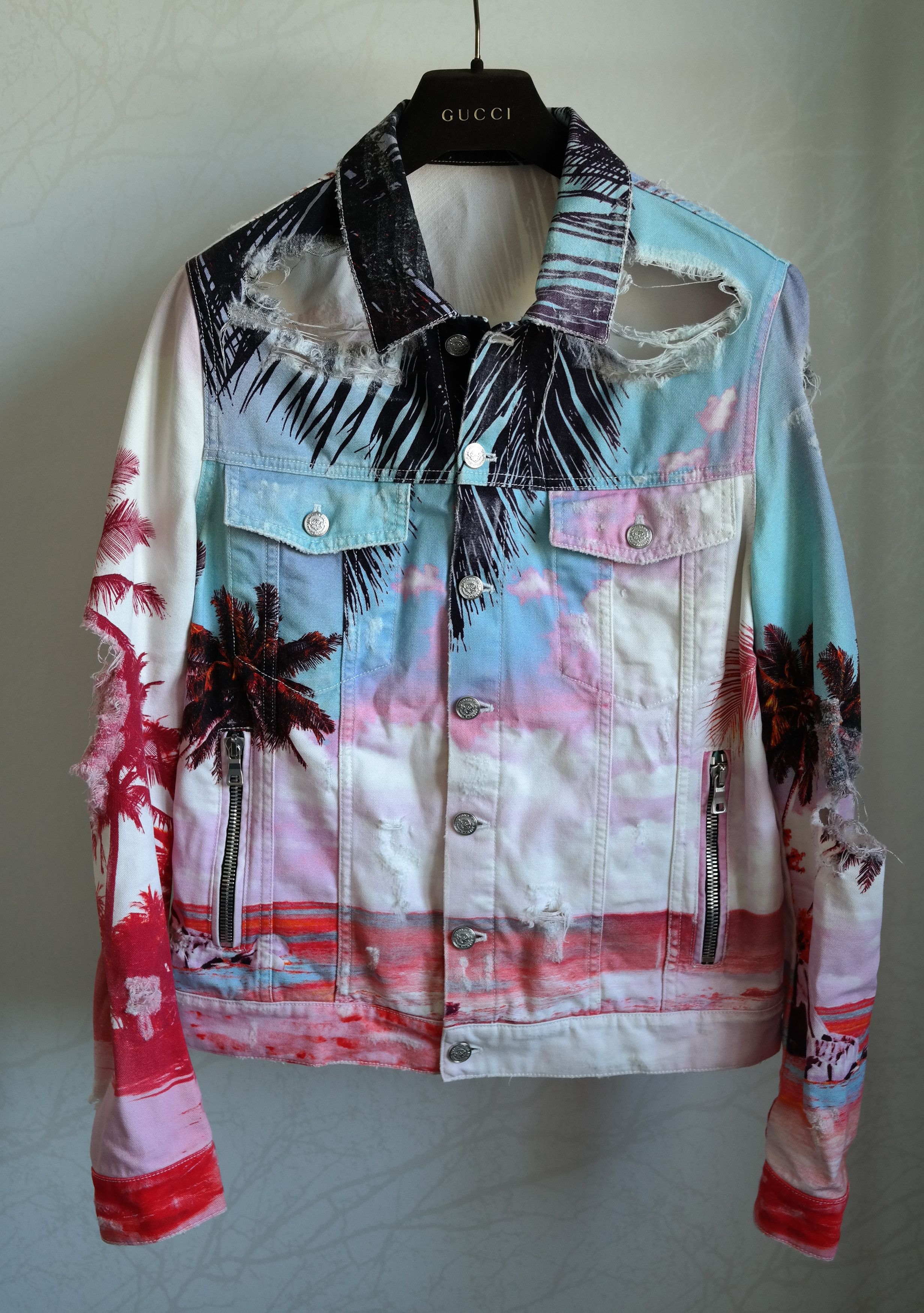 Balmain Balmain Tropical Distressed Denim Jacket Size US M / EU 48-50 / 2 - 1 Thumbnail
