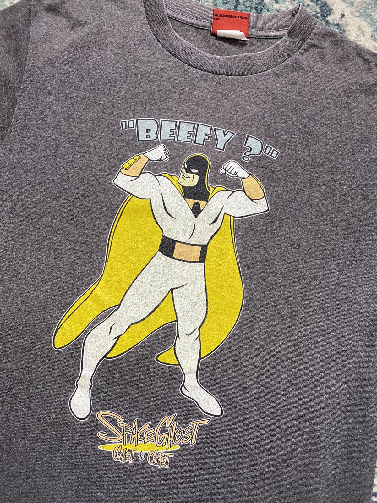 Vintage 2003 Grey Space Ghost “BEEFY” Cartoon Network promo shirt | Grailed