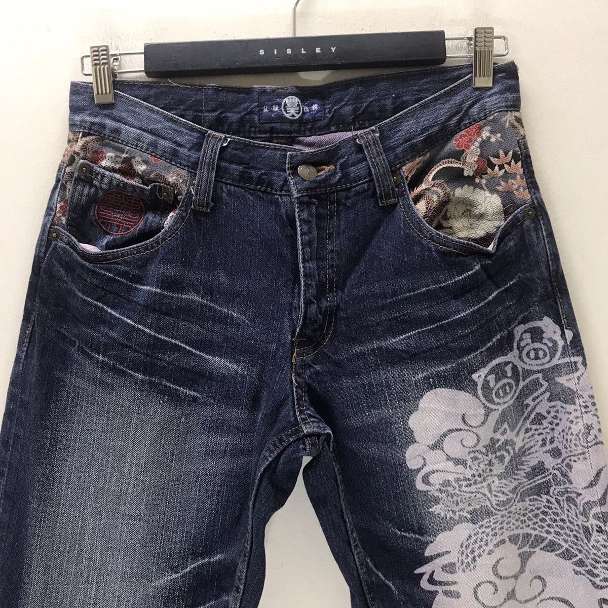 Vintage Japanese Brand Buden Denim Dragon Painted Jeans Size US 32 / EU 48 - 3 Thumbnail