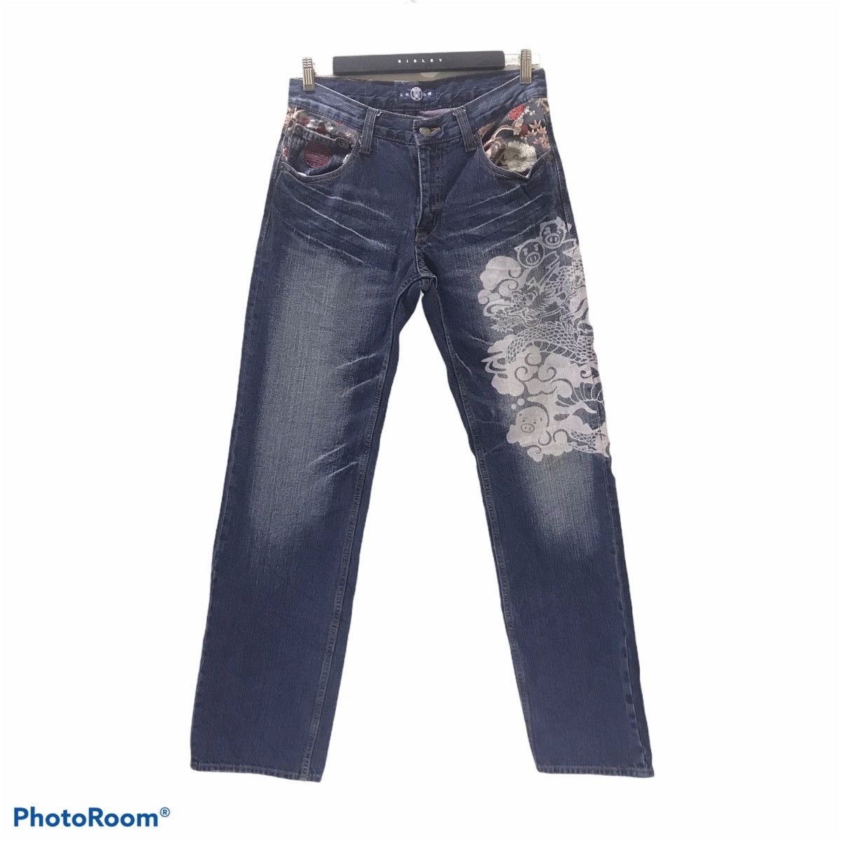 Vintage Japanese Brand Buden Denim Dragon Painted Jeans Size US 32 / EU 48 - 1 Thumbnail