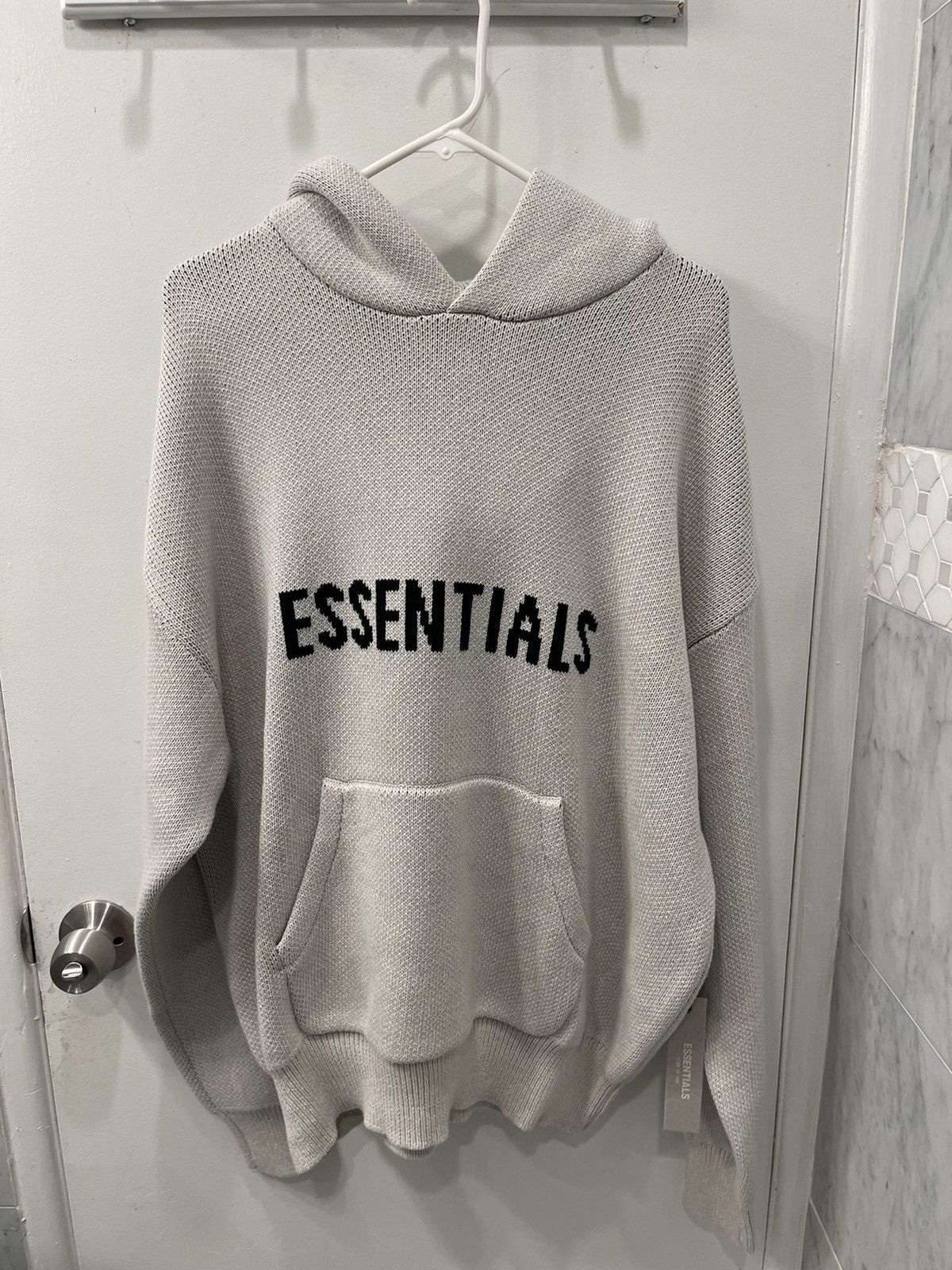 Fear of God Essentials Oatmeal Knit Hoodie Size M Size US M / EU 48-50 / 2 - 2 Thumbnail