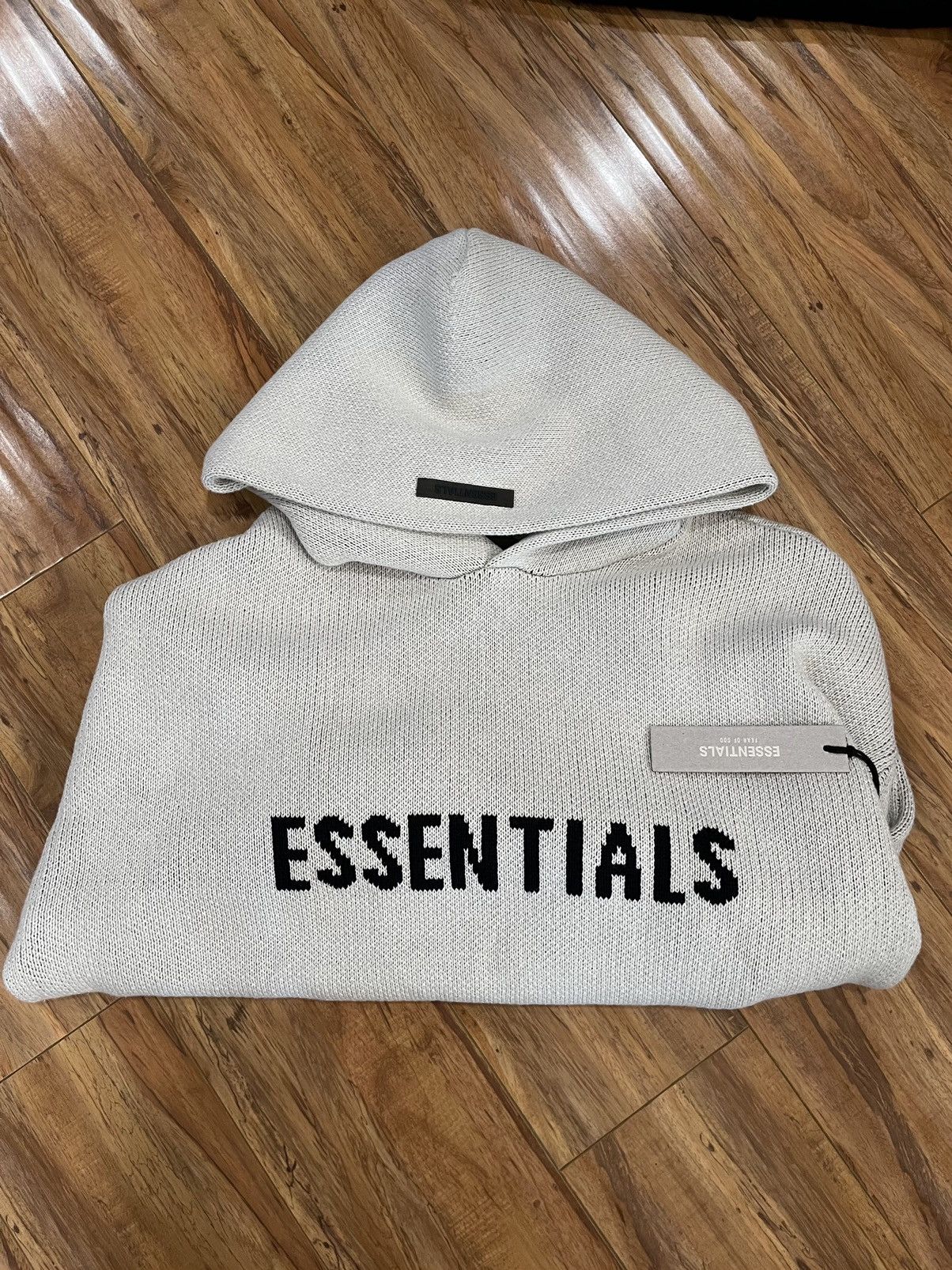 Fear of God Essentials Oatmeal Knit Hoodie Size M Size US M / EU 48-50 / 2 - 1 Thumbnail