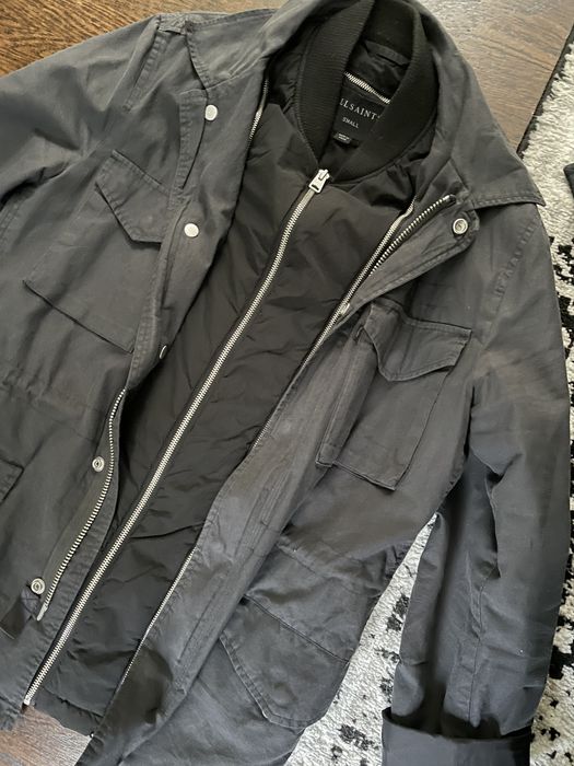 Allsaints All Saints Black Baynes Military Jacket S Mens Allsaints ...