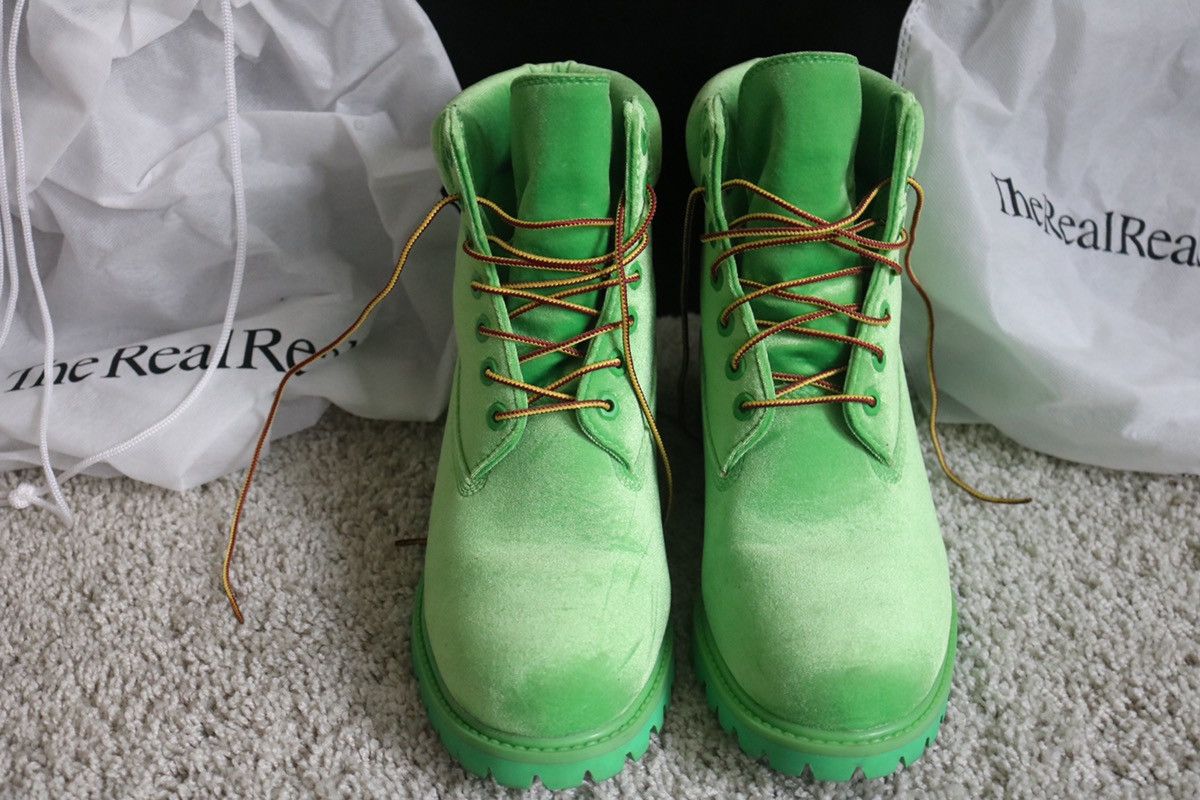 Off white cheap green timberlands