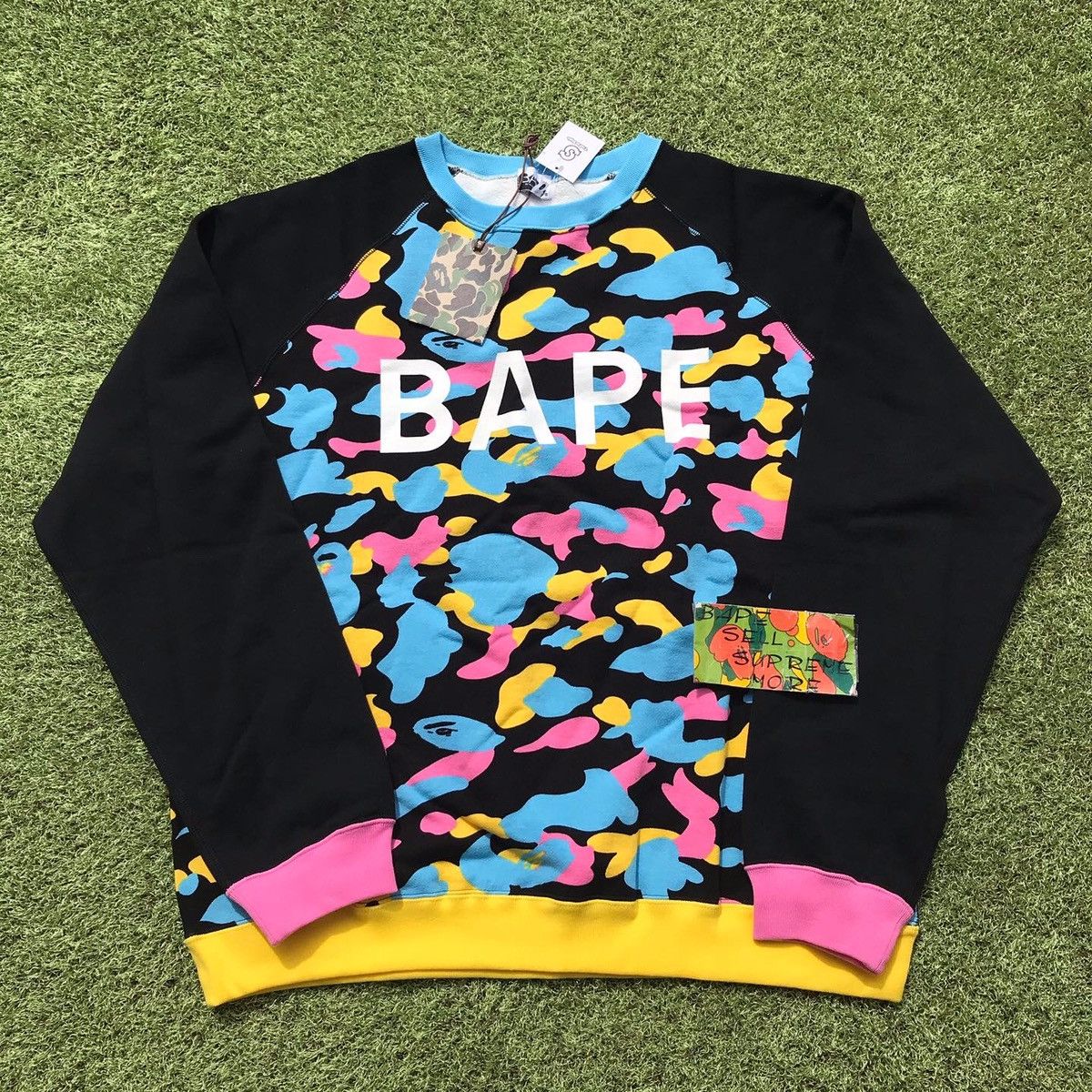 BAPE Print cotton candy crewneck sweat