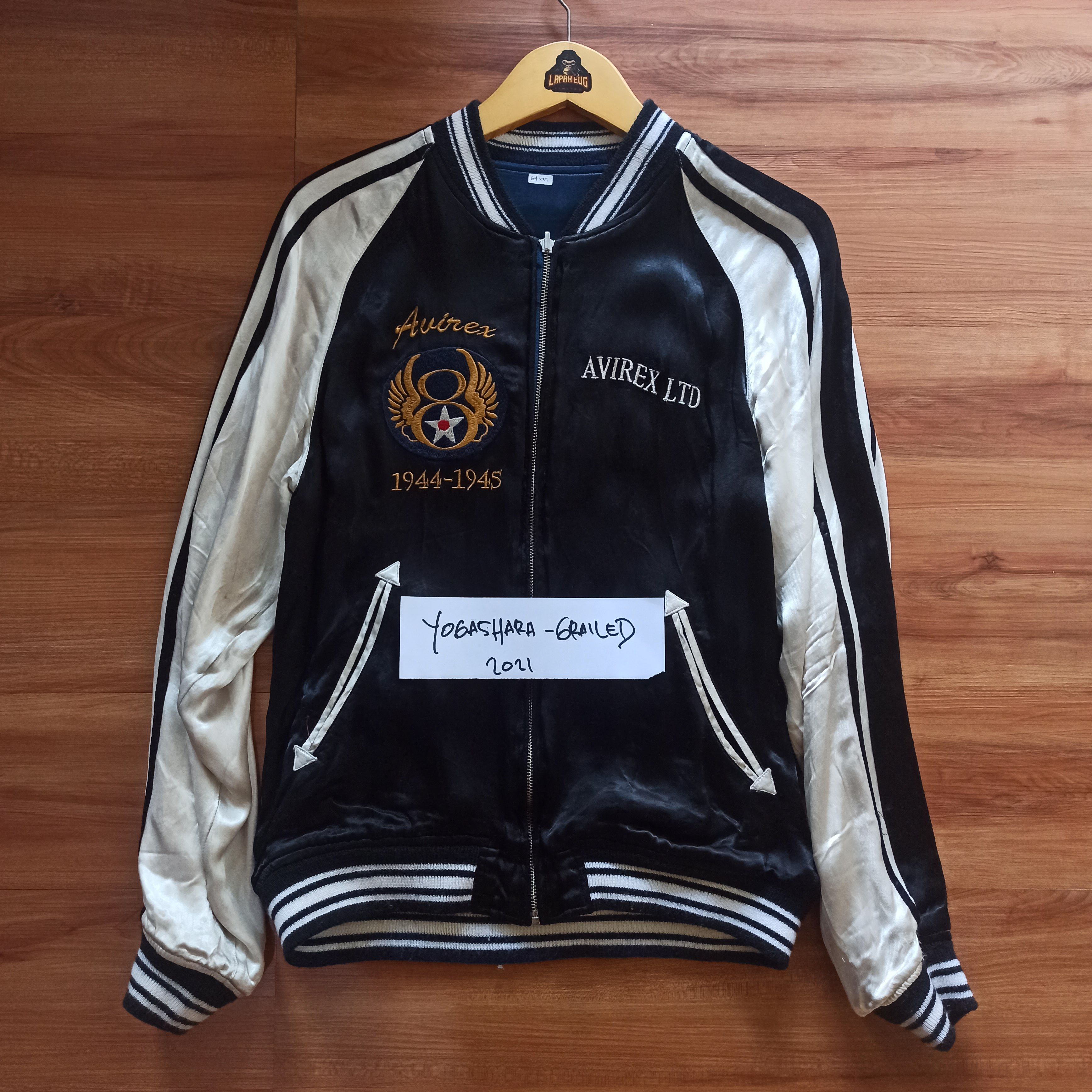 Rare Sukajan reversible silk jacket Avirex 75th squadron