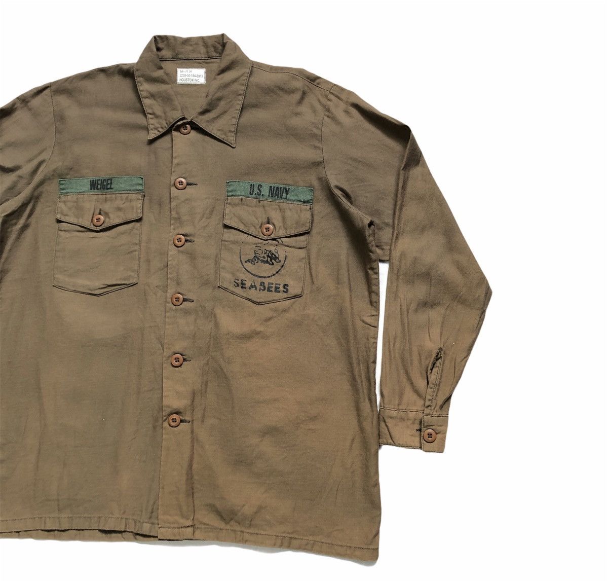 Japanese Brand Houston Us Navy Seabees Utility Army Shirt Size US L / EU 52-54 / 3 - 3 Thumbnail