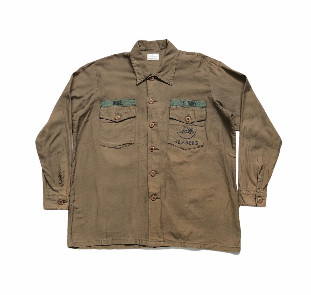 Japanese Brand Houston Us Navy Seabees Utility Army Shirt Size US L / EU 52-54 / 3 - 1 Thumbnail