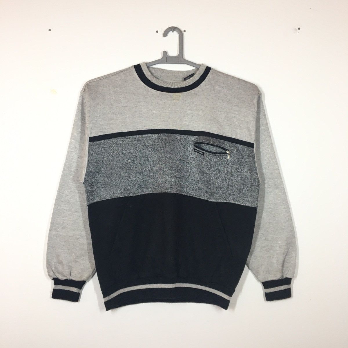 Vintage 90s Pierre Cardin Stripes Colourblock Sweatshirt