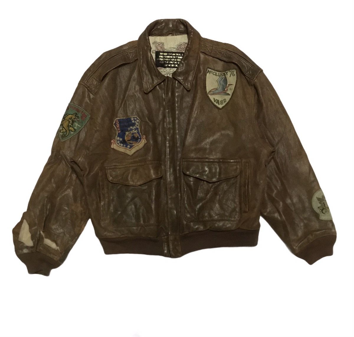Premium Avirex Royal Black Leather Jacket main image 1