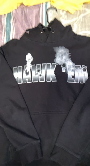 Vlone x Pop Smoke 'Hawk Em' Hoodie Black New Authentic Size Small