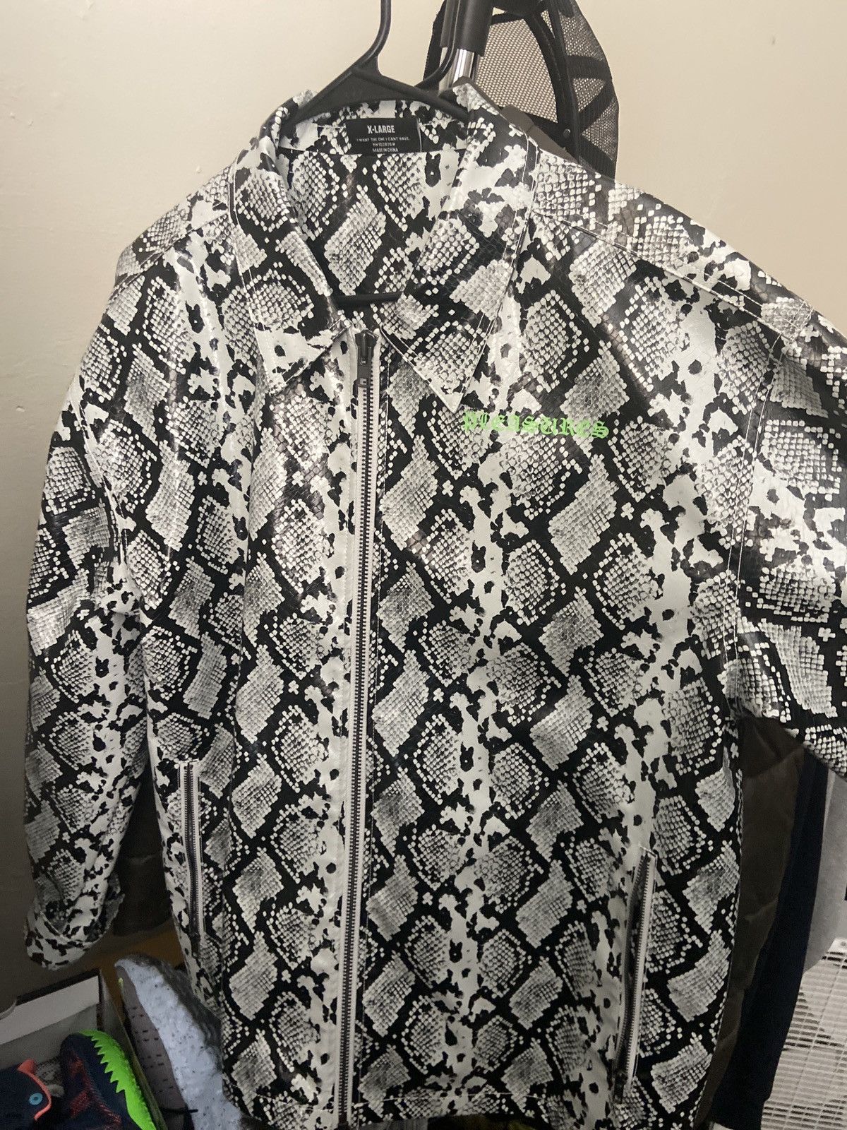 image of Pleasures Snake Jacket in Black, Men's (Size XL)