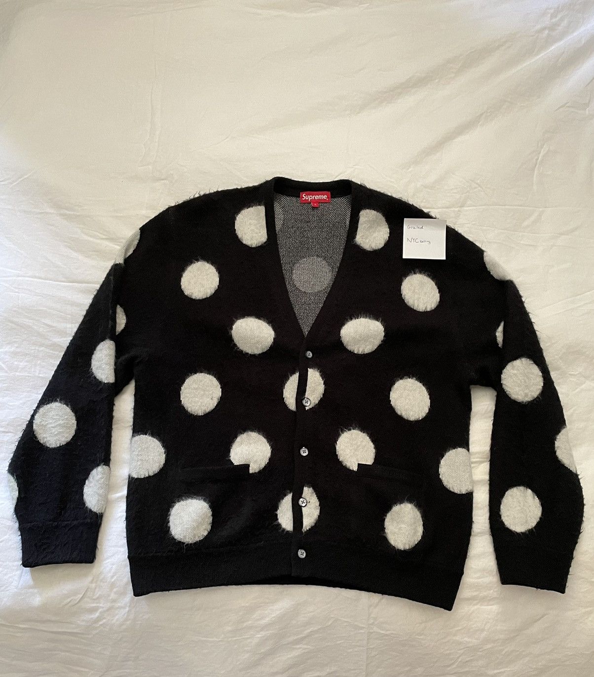 オンラインストア特売 supreme Brushed Polka Dot Cardigan