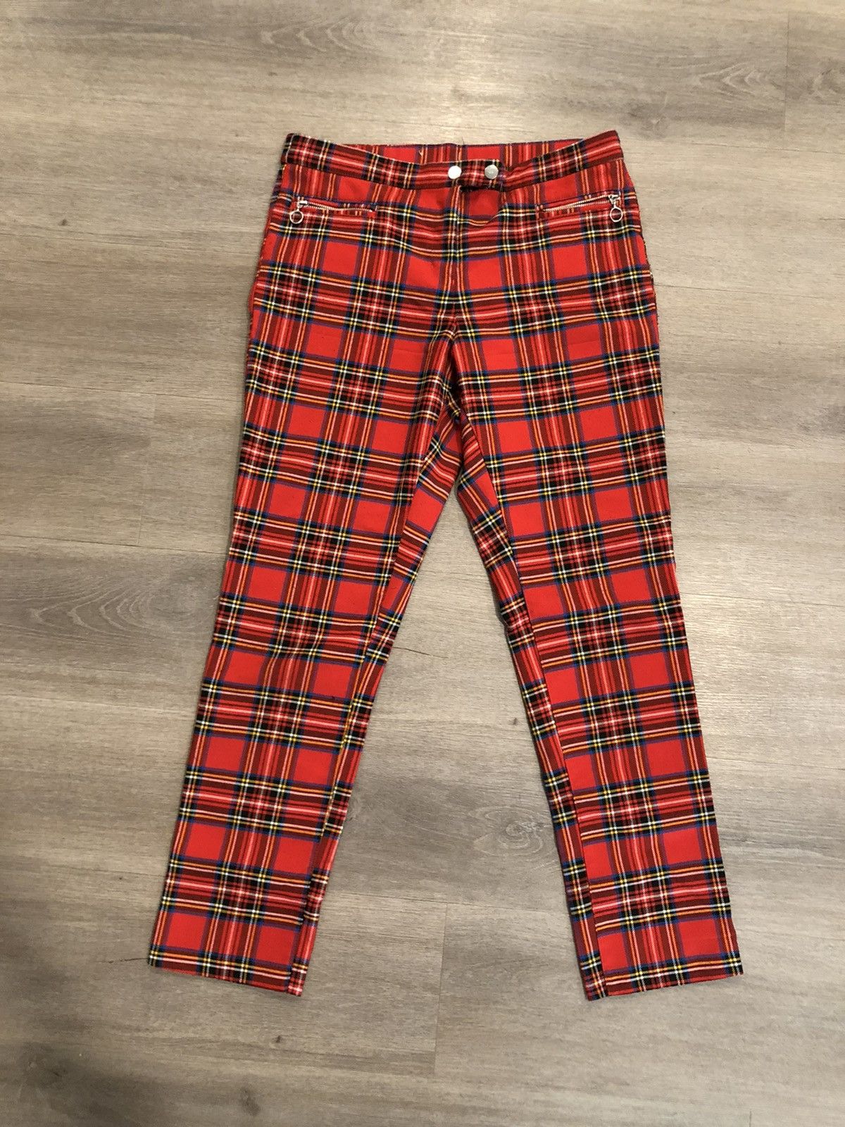 Japanese Brand × Vintage Vintage Punk Plaid Pants Red Yellow Blue unisex size 31 Size US 31 - 1 Thumbnail