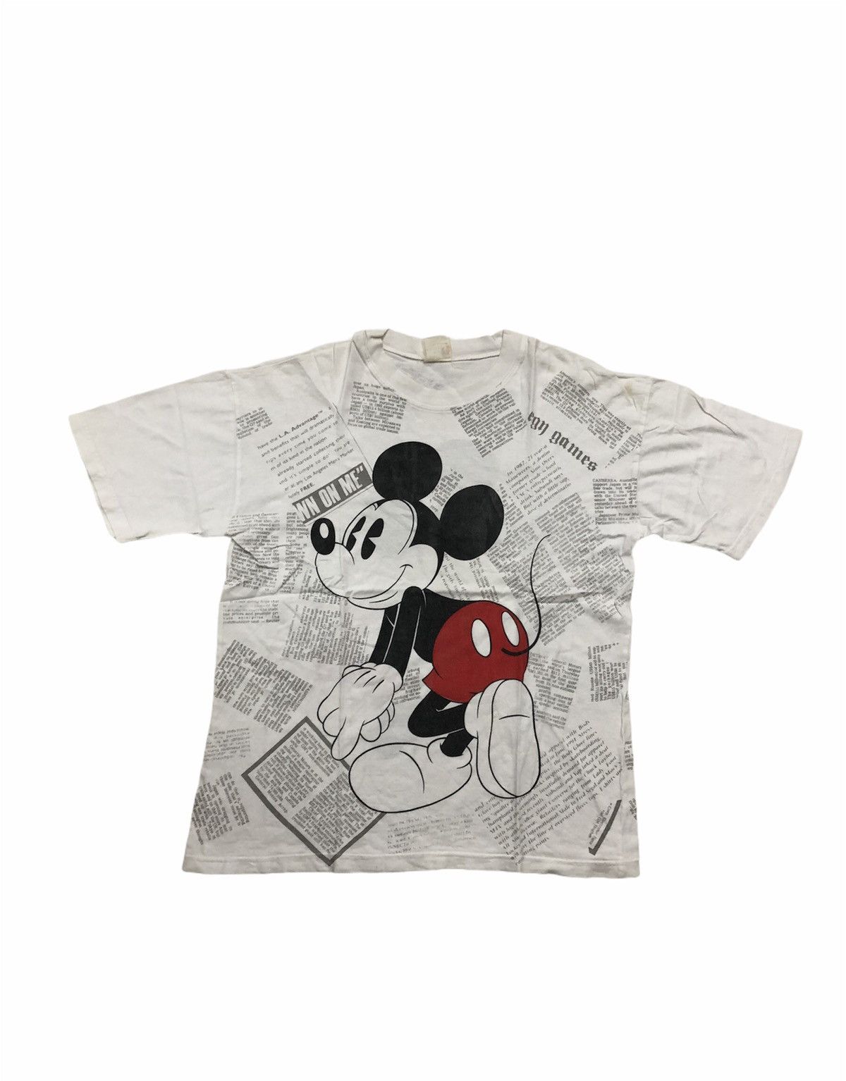 Mickey Mouse Vintage 90s Newspaper Print Mickey Mouse Size US M / EU 48-50 / 2 - 1 Thumbnail
