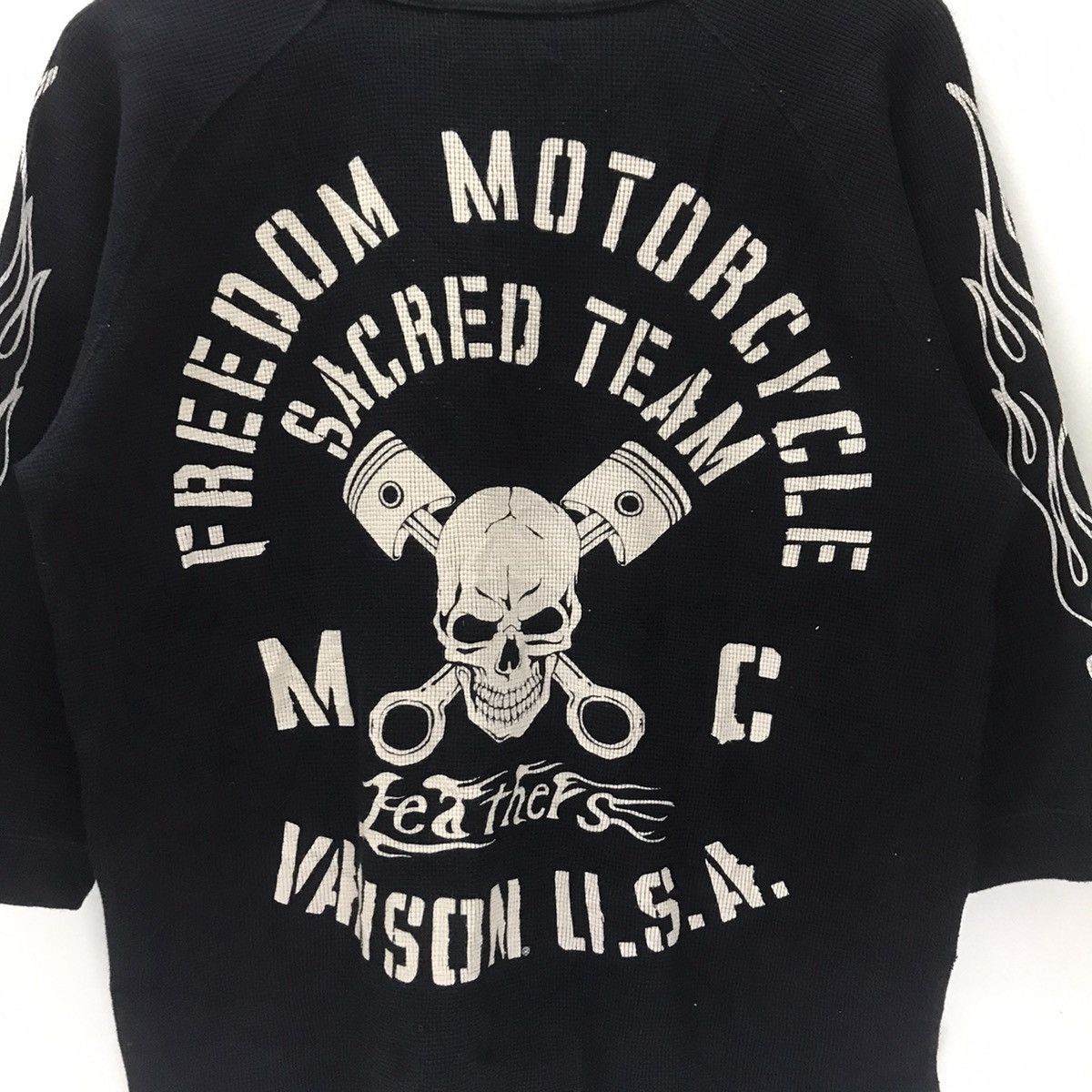 Vanson Leathers Vintage Vanson Leather Sacred Team Waffle Shirt Size US L / EU 52-54 / 3 - 4 Thumbnail
