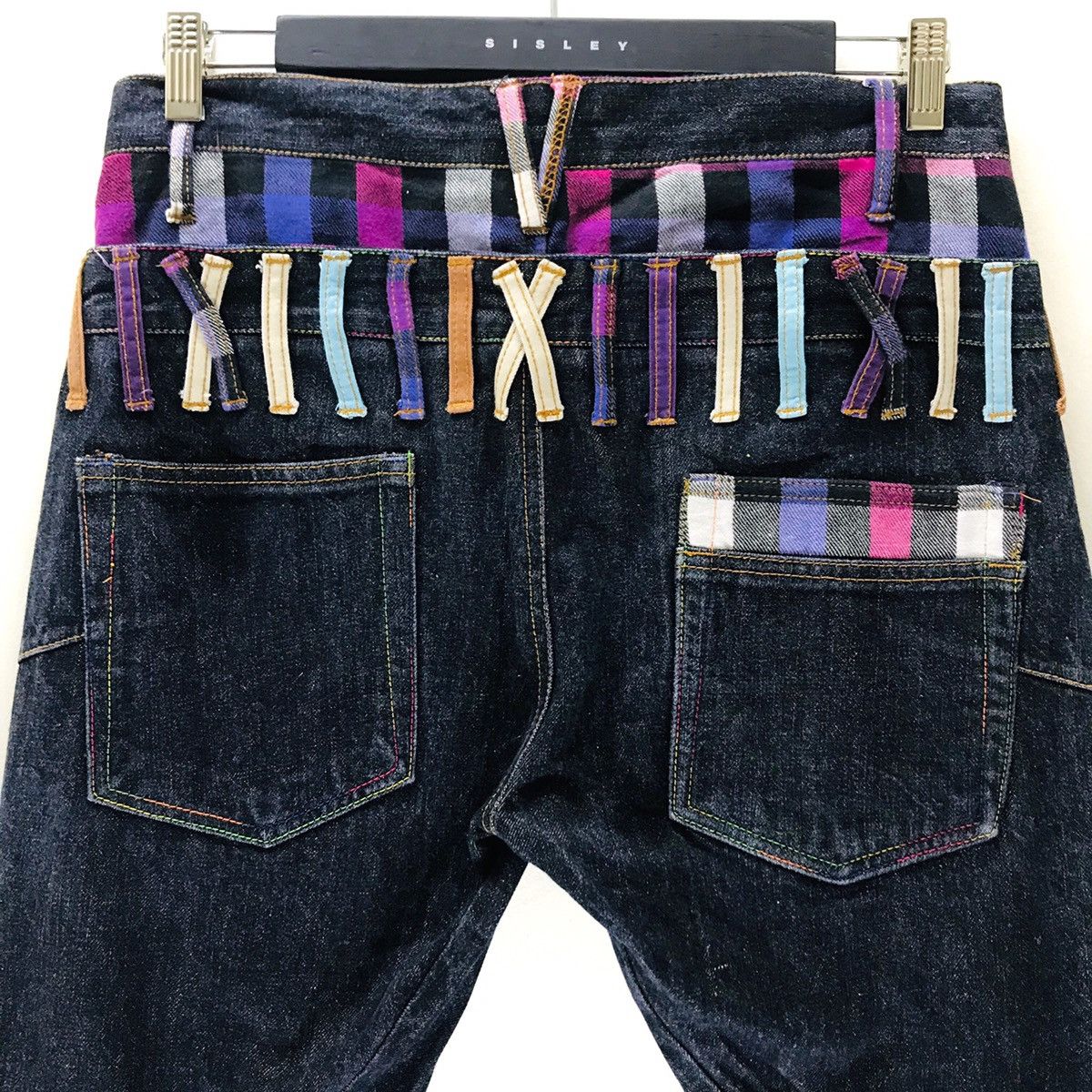 Japanese Brand NYLAUS Denim Double Waist Multicolor Jeans Size US 32 / EU 48 - 4 Thumbnail