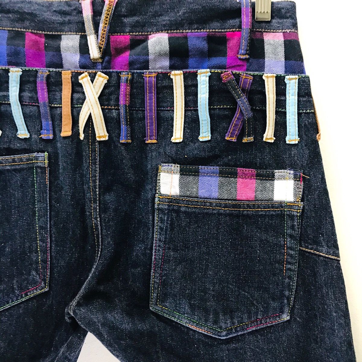 Japanese Brand NYLAUS Denim Double Waist Multicolor Jeans Size US 32 / EU 48 - 14 Thumbnail
