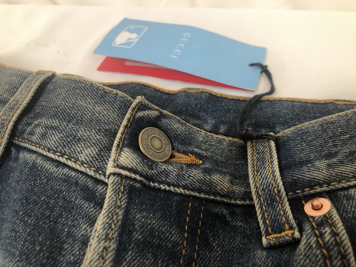 Gucci Yankees Tapered Embroidered Patch Slim-Fit Jeans